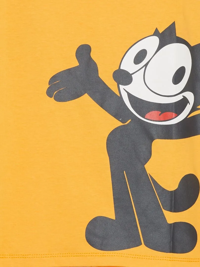 CAMISETA EFECTO 2 EN 1 'EL GATO FéLIX'  NARANJA
