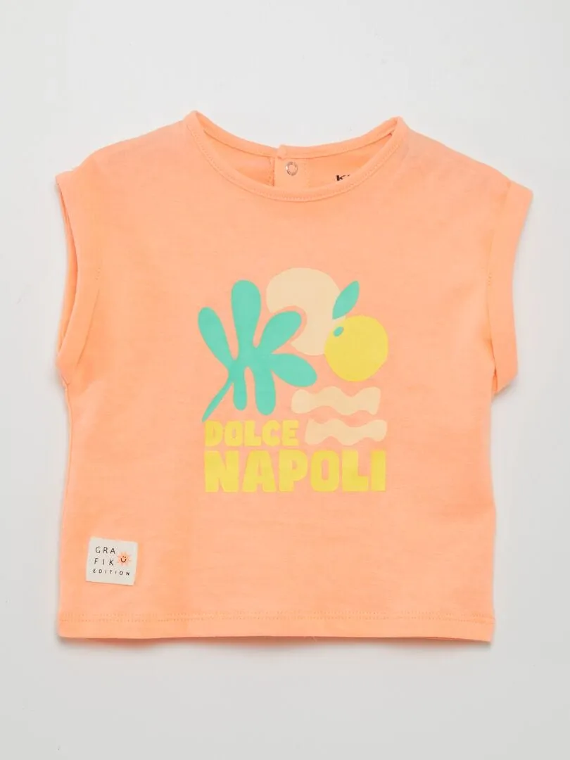 CAMISETA ESTAMPADA  GRAFIK EDITION  NARANJA
