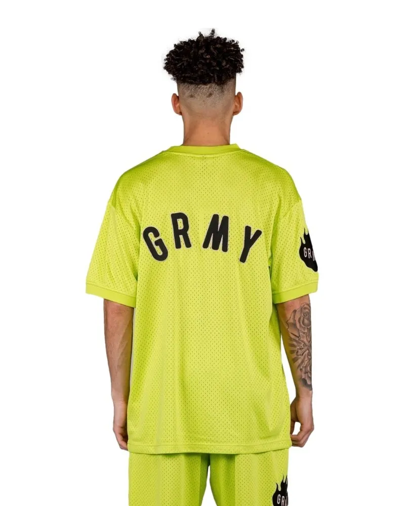 Camiseta grimey verde cloven tongues mesh tee fluor lime