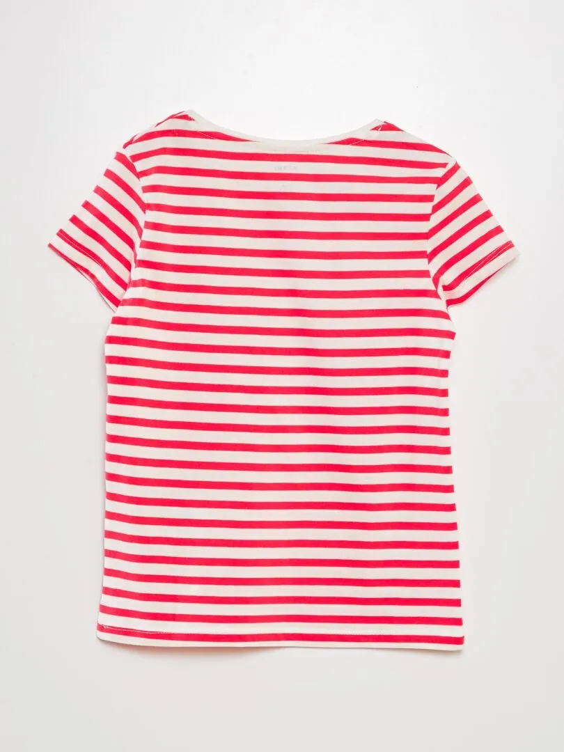 CAMISETA MARINERA ESTAMPADA  ROSA