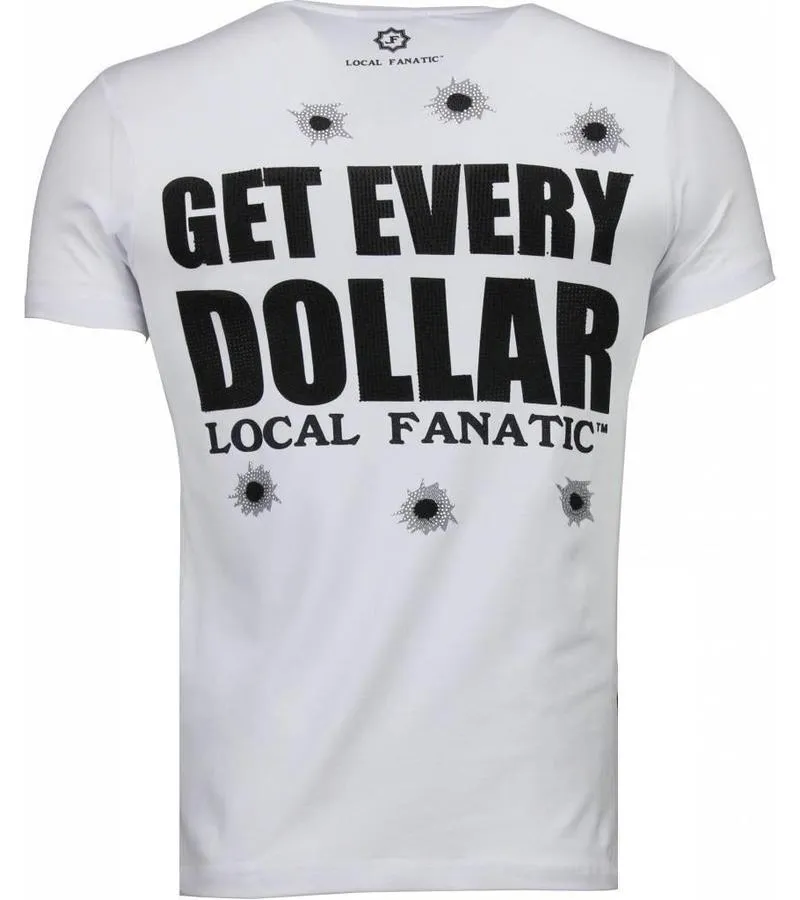 CAMISETAS  AK47 DOLLAR RHINESTONE CAMISETAS PERSONALIZADAS  BLANCO