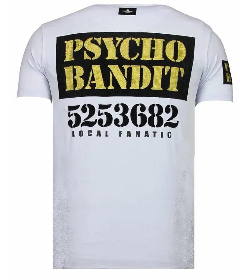 CAMISETAS  BAD DOG   RHINESTONE CAMISETAS   BLANCO