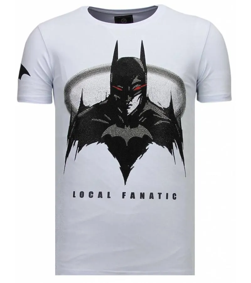 CAMISETAS  BADMAN  RHINESTONE CAMISETAS   BLANCO