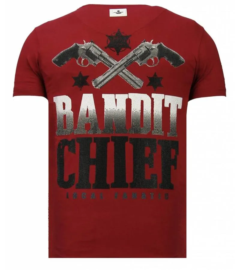 CAMISETAS  BANDIT CHIEF  RHINESTONE CAMISETAS   BURDEOS