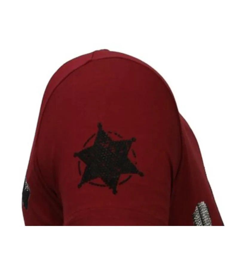 CAMISETAS  BANDIT CHIEF  RHINESTONE CAMISETAS   BURDEOS