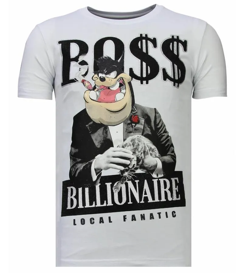 CAMISETAS  BILLIONAIRE BOSS  RHINESTONE CAMISETAS   BLANCO