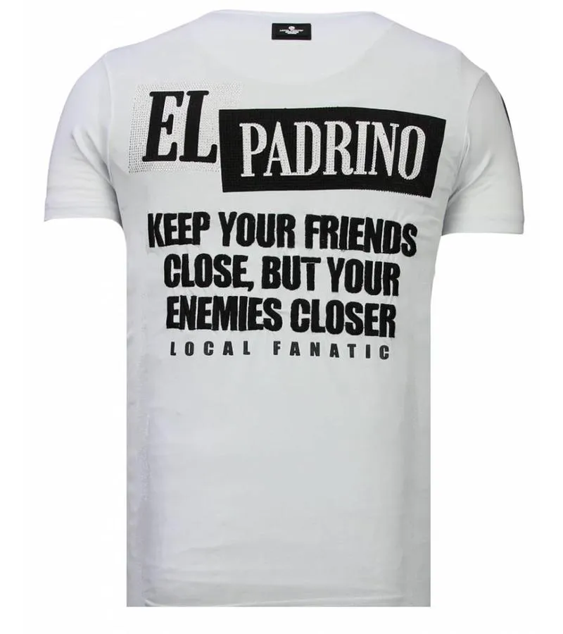 CAMISETAS  BILLIONAIRE BOSS  RHINESTONE CAMISETAS   BLANCO