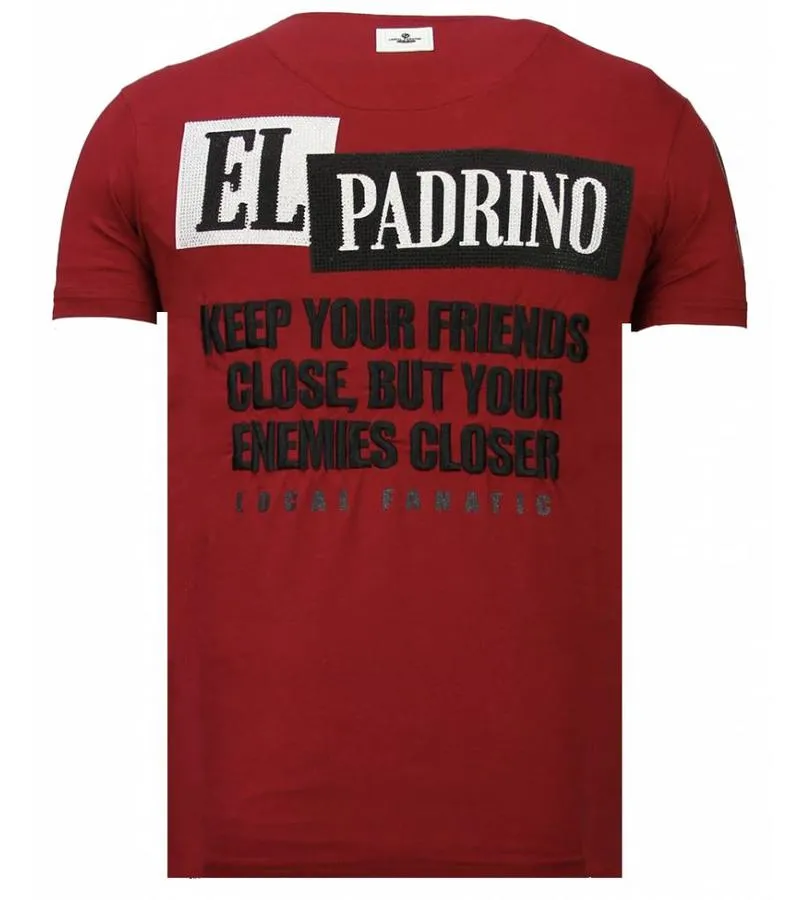 CAMISETAS  BILLIONAIRE BOSS  RHINESTONE CAMISETAS   BURDEOS