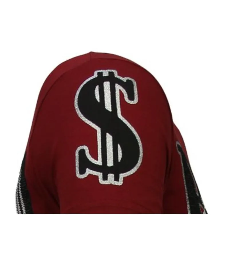 CAMISETAS  BILLIONAIRE BOSS  RHINESTONE CAMISETAS   BURDEOS