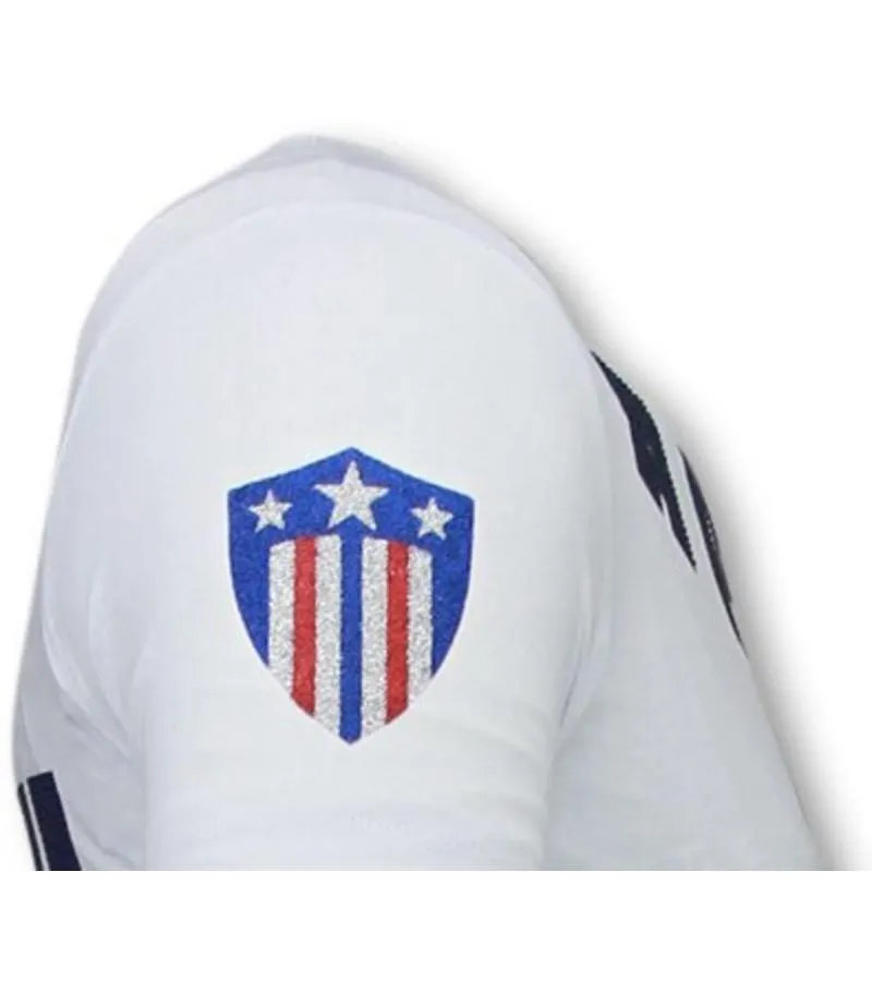 CAMISETAS  CAPTAIN DUCK  RHINESTONE CAMISETAS  BLANCO