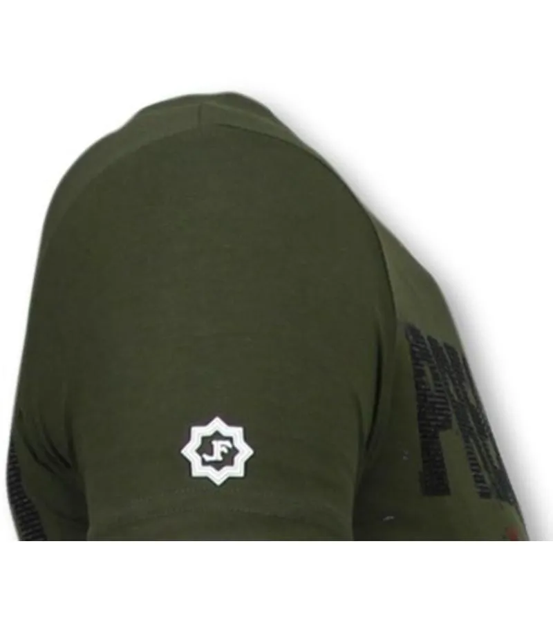 CAMISETAS  CHE GUEVARA COMANDANTE RHINESTONE CAMISETAS PERSONALIZADAS  VERDE