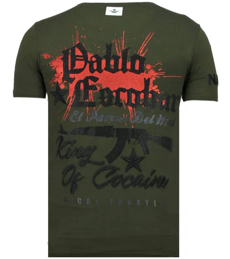 CAMISETAS  EL PATRON PABLO  RHINESTONE CAMISETAS  VERDE