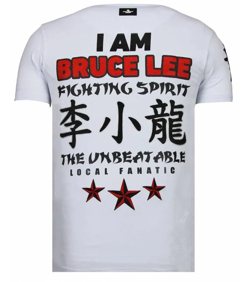 CAMISETAS  FIGHTER LEGEND  RHINESTONE CAMISETAS   BLANCO