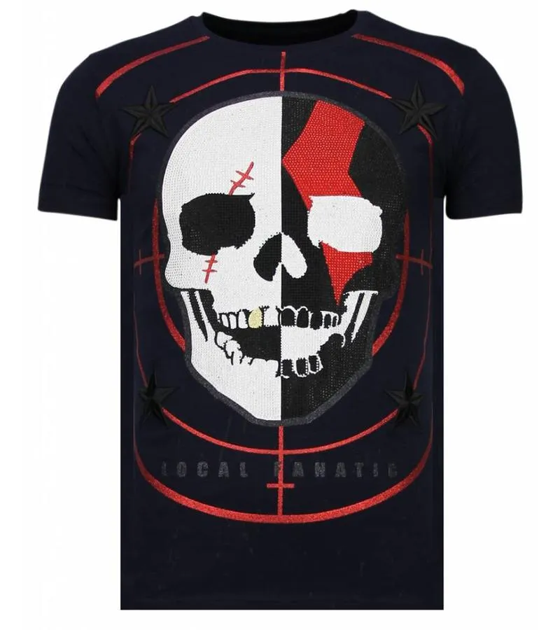 CAMISETAS  GOD OF WAR  RHINESTONE CAMISETAS  AZUL