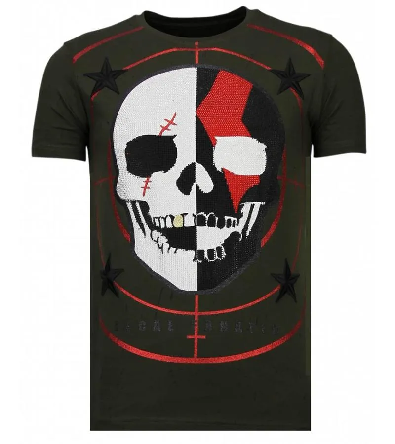 CAMISETAS  GOD OF WAR  RHINESTONE CAMISETAS  VERDE