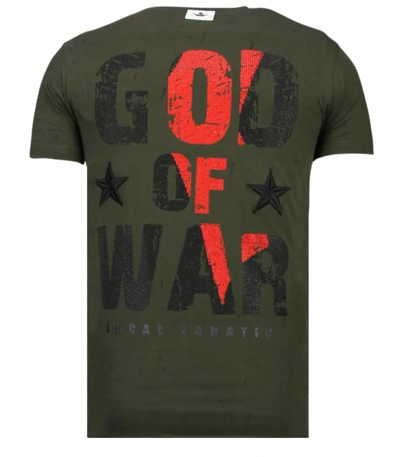 CAMISETAS  GOD OF WAR  RHINESTONE CAMISETAS  VERDE