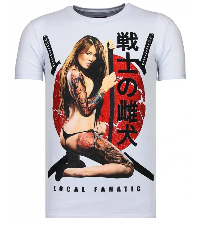 CAMISETAS  KILLER BITCH  RHINESTONE CAMISETAS  BLANCO