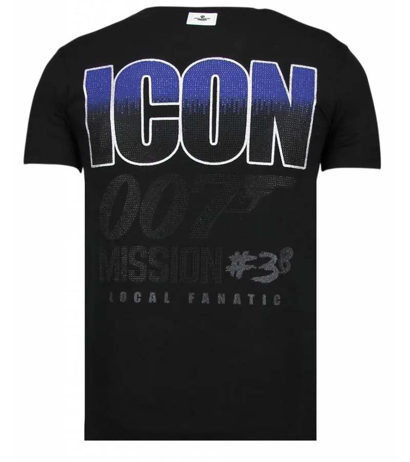 CAMISETAS  LIKE A BOSS  RHINESTONE CAMISETAS   NEGRO