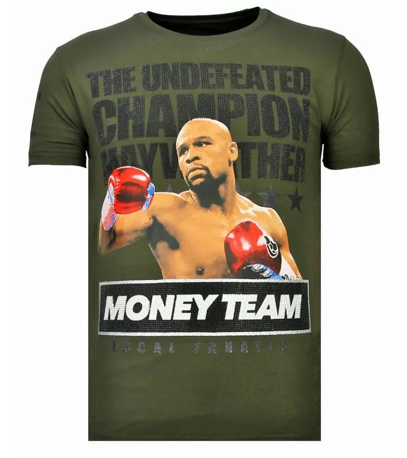 CAMISETAS  MONEY TEAM CHAMP  RHINESTONE CAMISETAS  VERDE