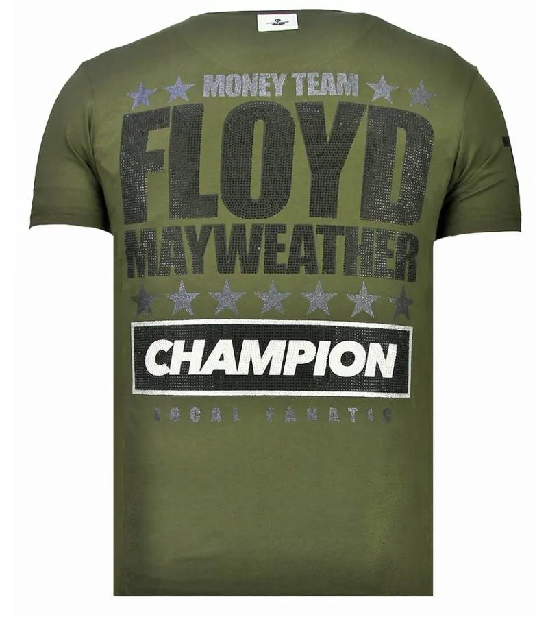 CAMISETAS  MONEY TEAM CHAMP  RHINESTONE CAMISETAS  VERDE