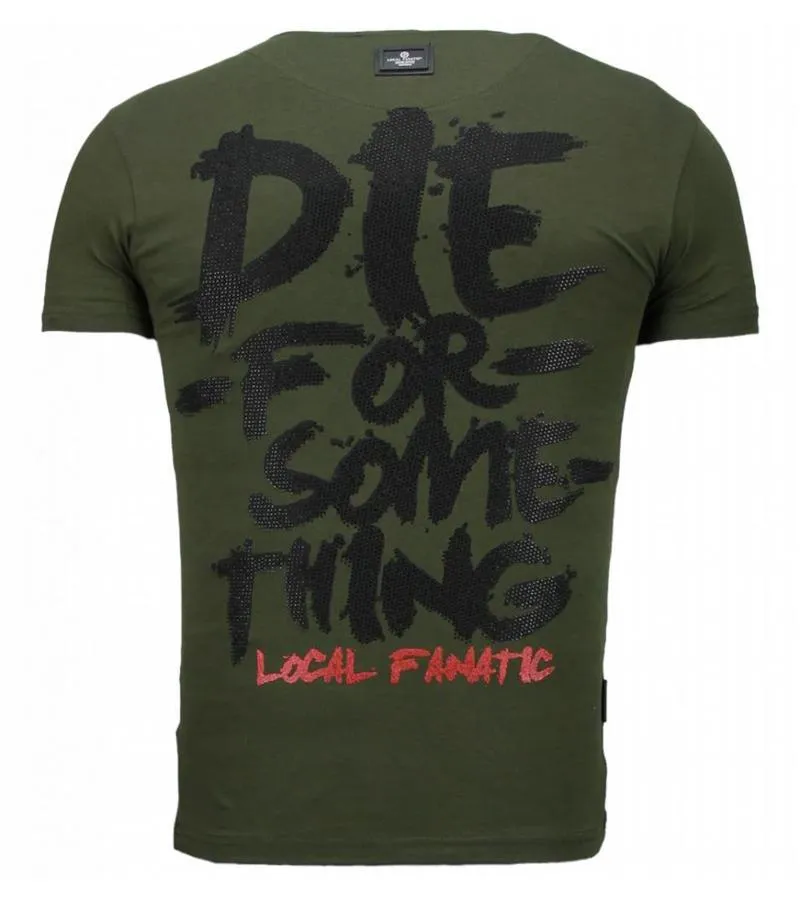 CAMISETAS  RAMBO SHINE RHINESTONE CAMISETAS PERSONALIZADAS  VERDE