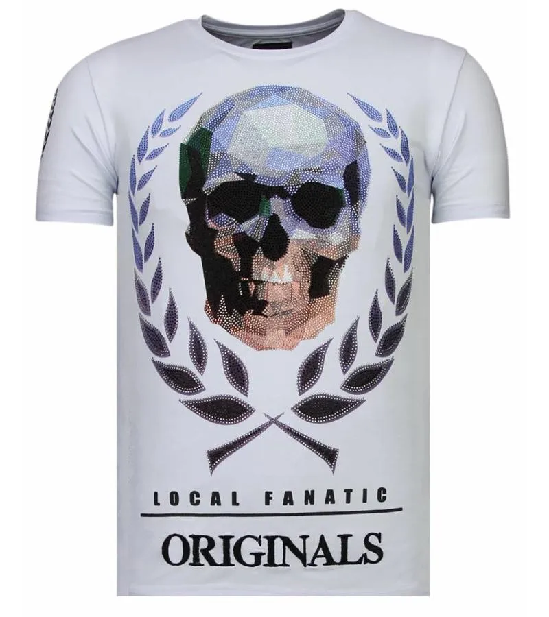 CAMISETAS  SKULL ORIGINALS  RHINESTONE CAMISETAS   BLANCO
