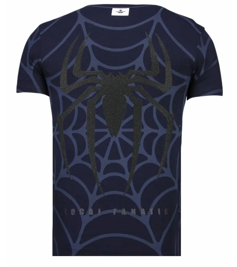 CAMISETAS  THE BEAST SPIDER  RHINESTONE CAMISETAS  AZUL