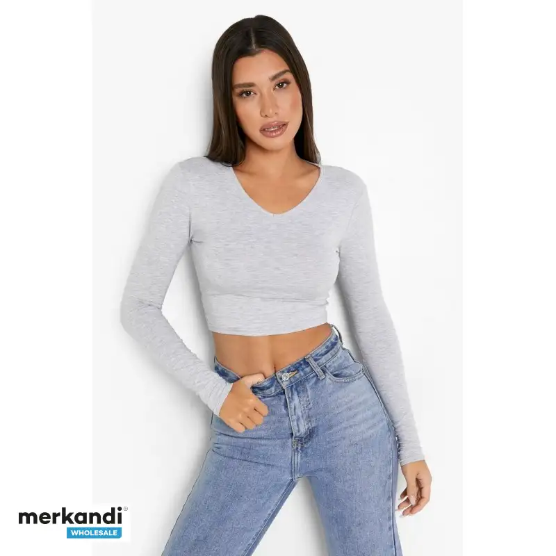 Camisetas y croptops básicas manga larga al por mayor