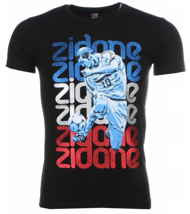 CAMISETAS  ZIDANE PRINT  NEGRO