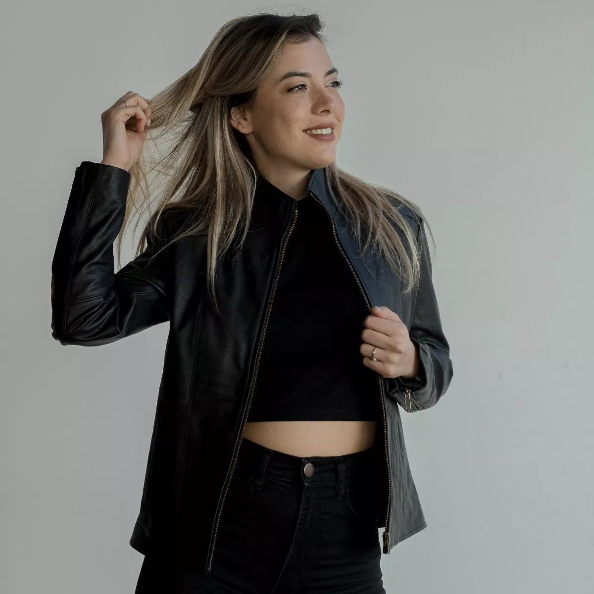 CAMPERA DE CUERO DE VACA DE MUJER, CUERO VACUNO 100%  128