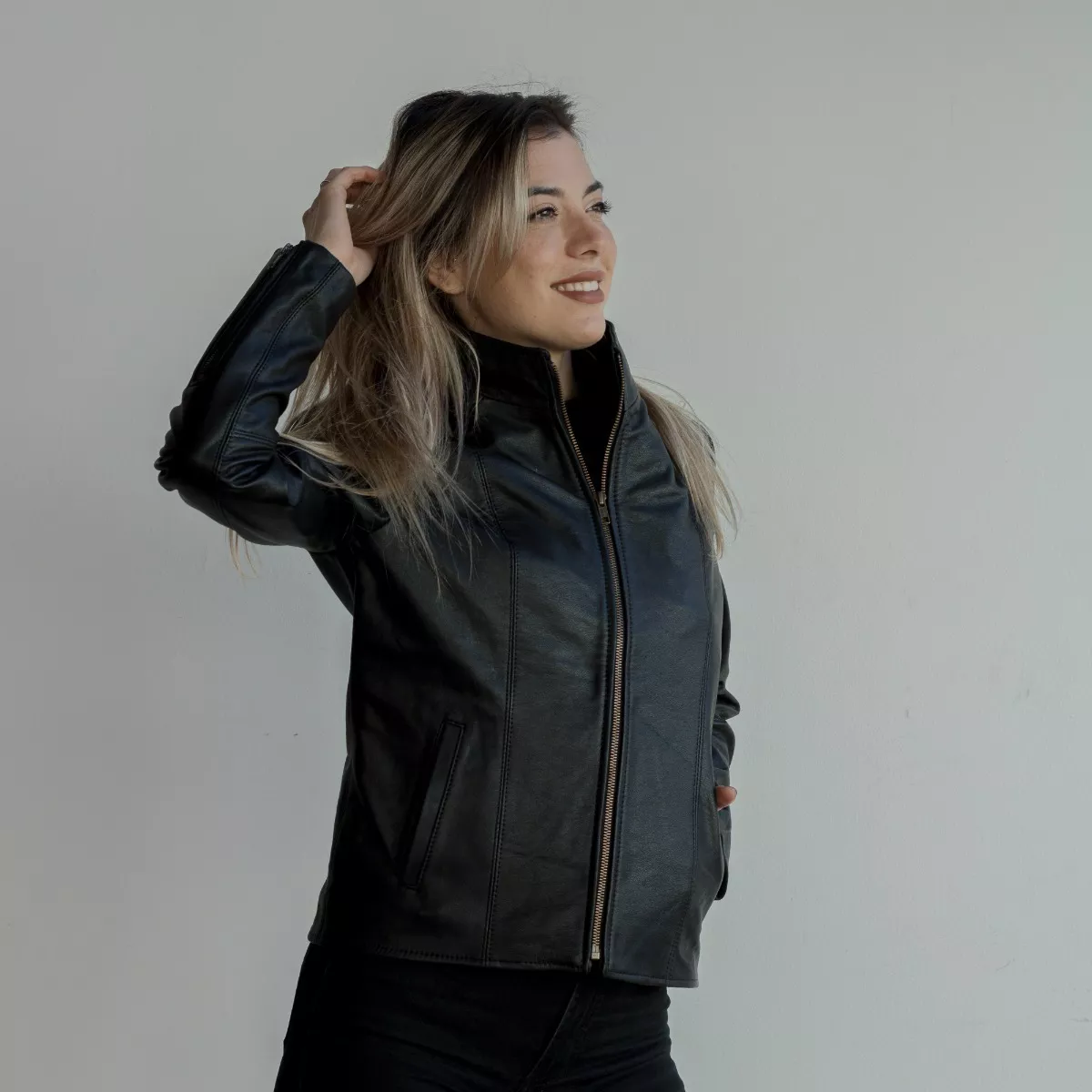 CAMPERA DE CUERO DE VACA DE MUJER, CUERO VACUNO 100%  128