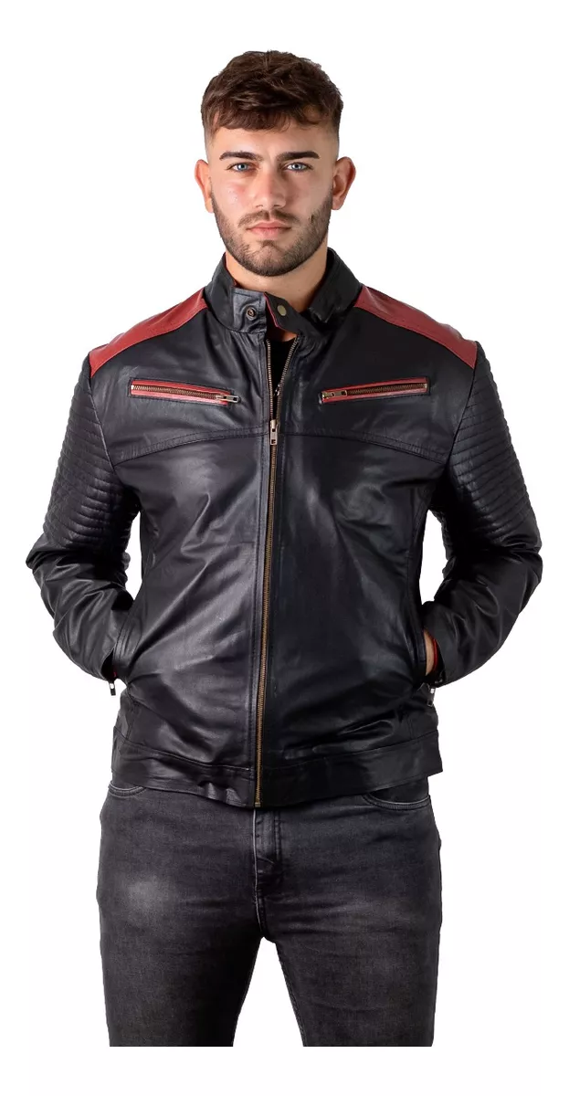 Campera De Cuero De Vaca Hombre, Cuero Vacuno 100% 04 Comb.