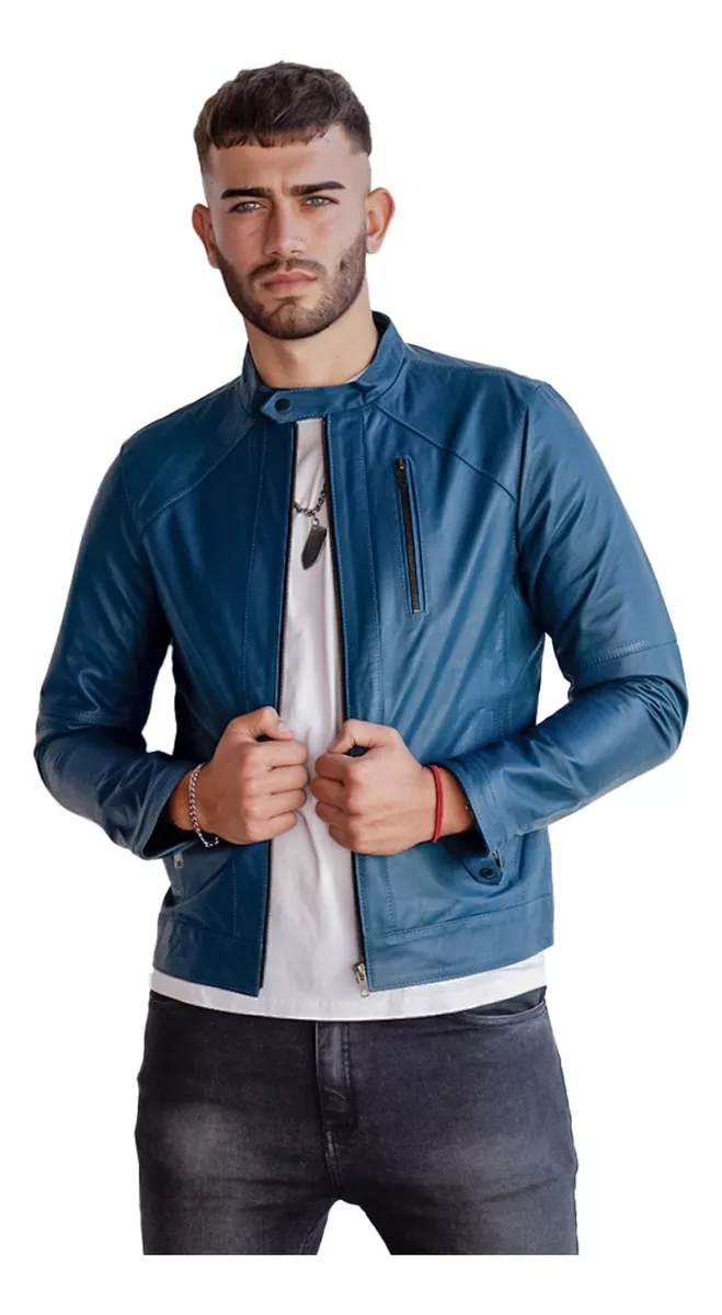CAMPERA DE CUERO DE VACA HOMBRE, CUERO VACUNO 100%  GABRI