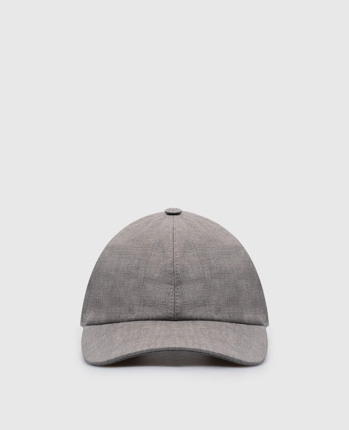CAPOBIANCO Gray linen cap with metallic logo