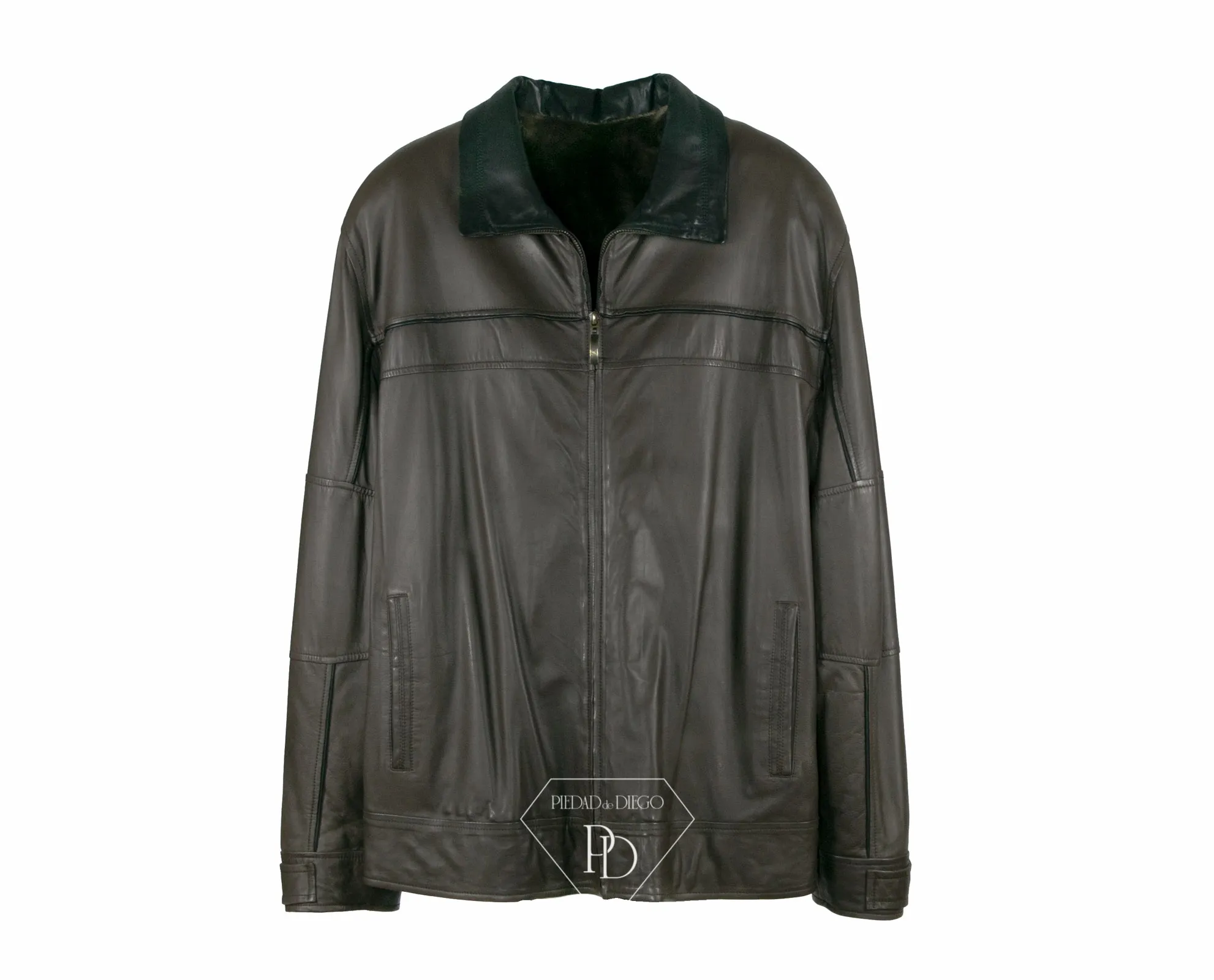 Chaqueta de cuero Hombre Marrón