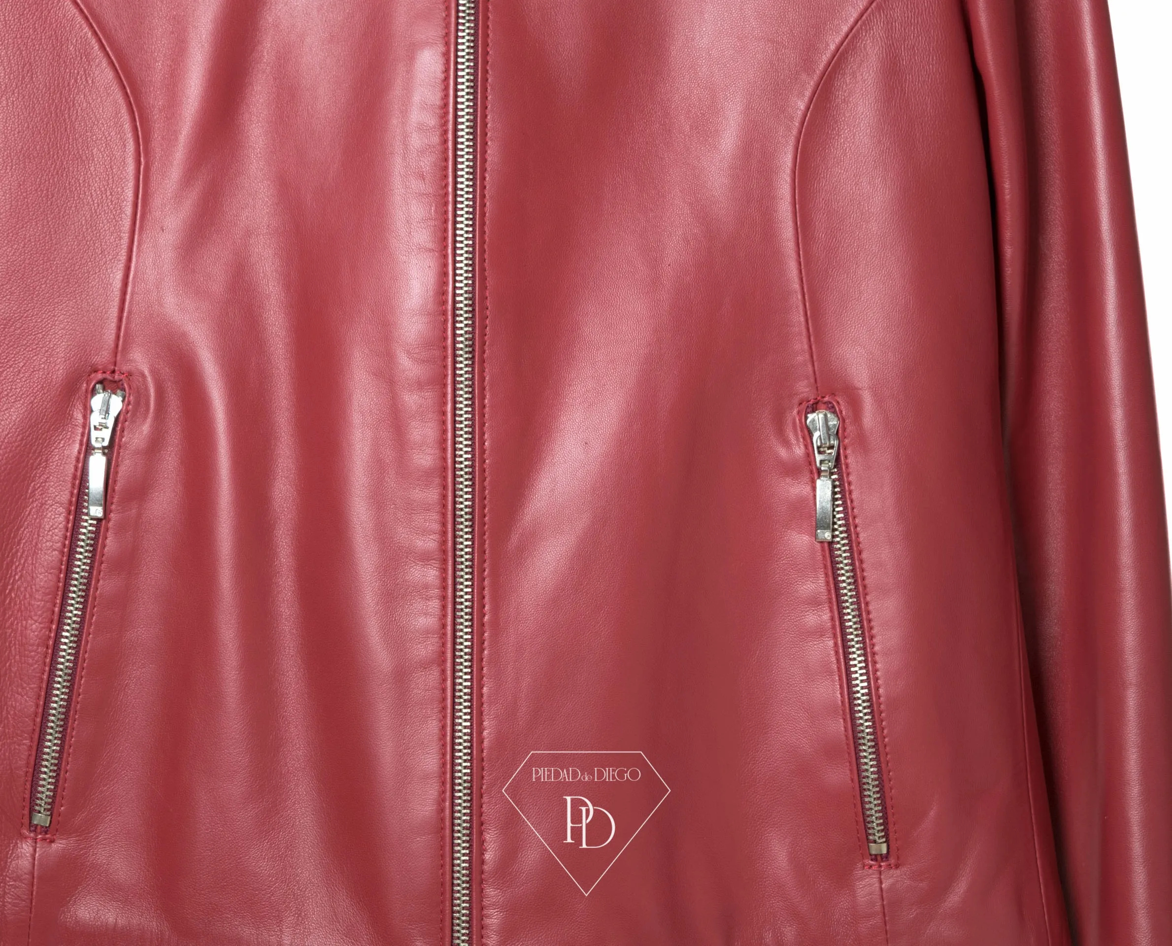 Chaqueta de Cuero mujer Cereza