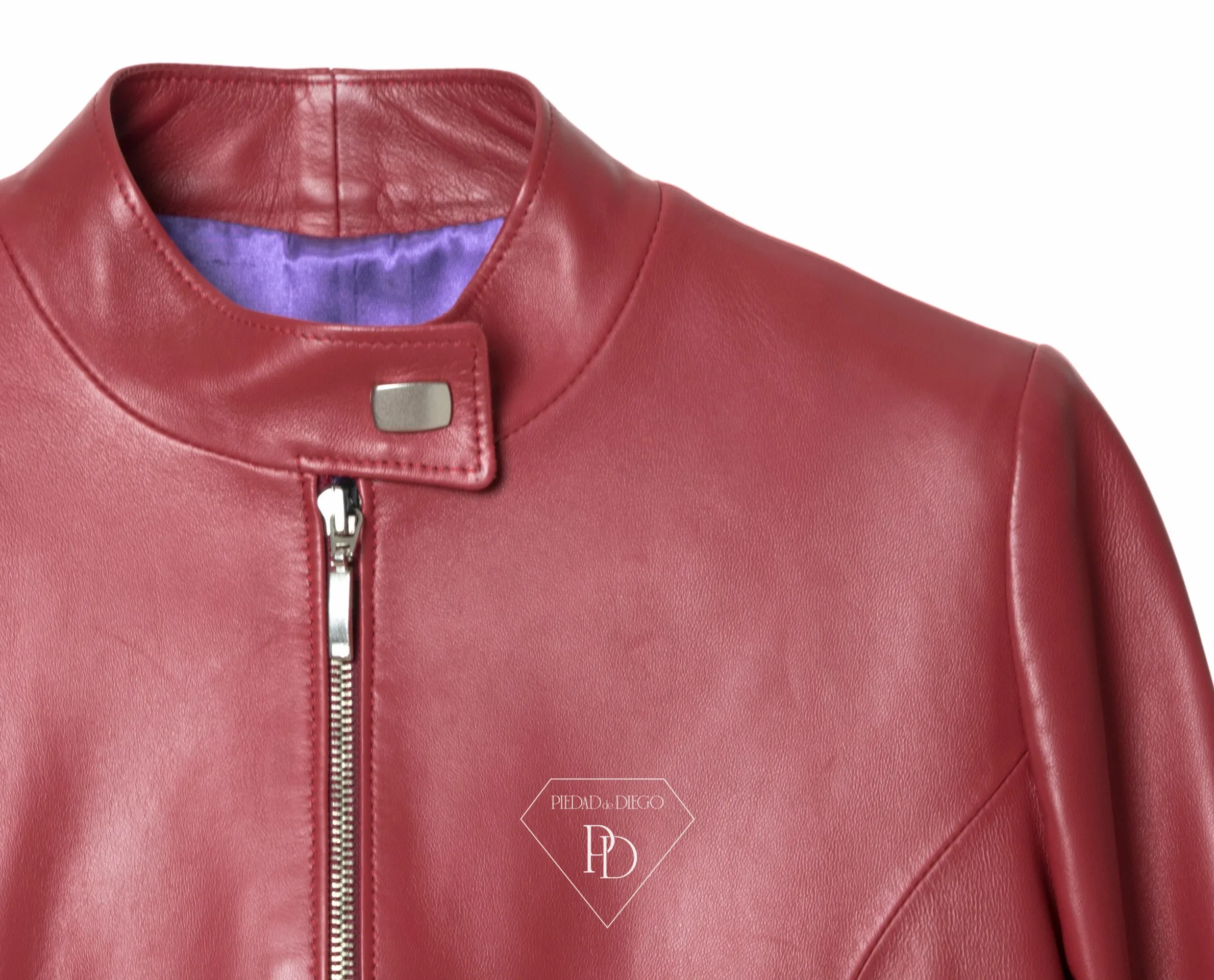 Chaqueta de Cuero mujer Cereza