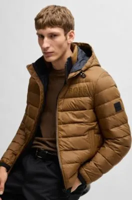 Chaqueta de plumón repelente al agua con logo tonal