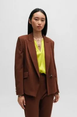 Chaqueta regular fit de sarga elástica