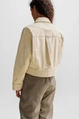 Chaqueta relaxed fit de sarga de algodón elástico