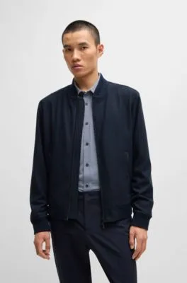Chaqueta slim fit con cremallera bidireccional en la parte delantera