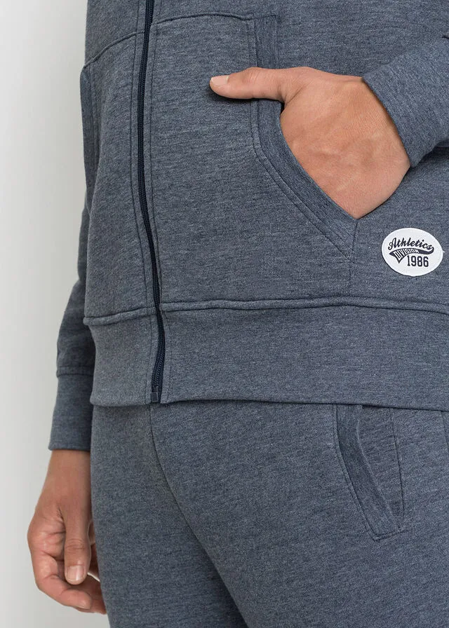 CHAQUETA TéRMICA CON FORRO POLAR AZUL OSCUROBLANCO LANA JASPEADO