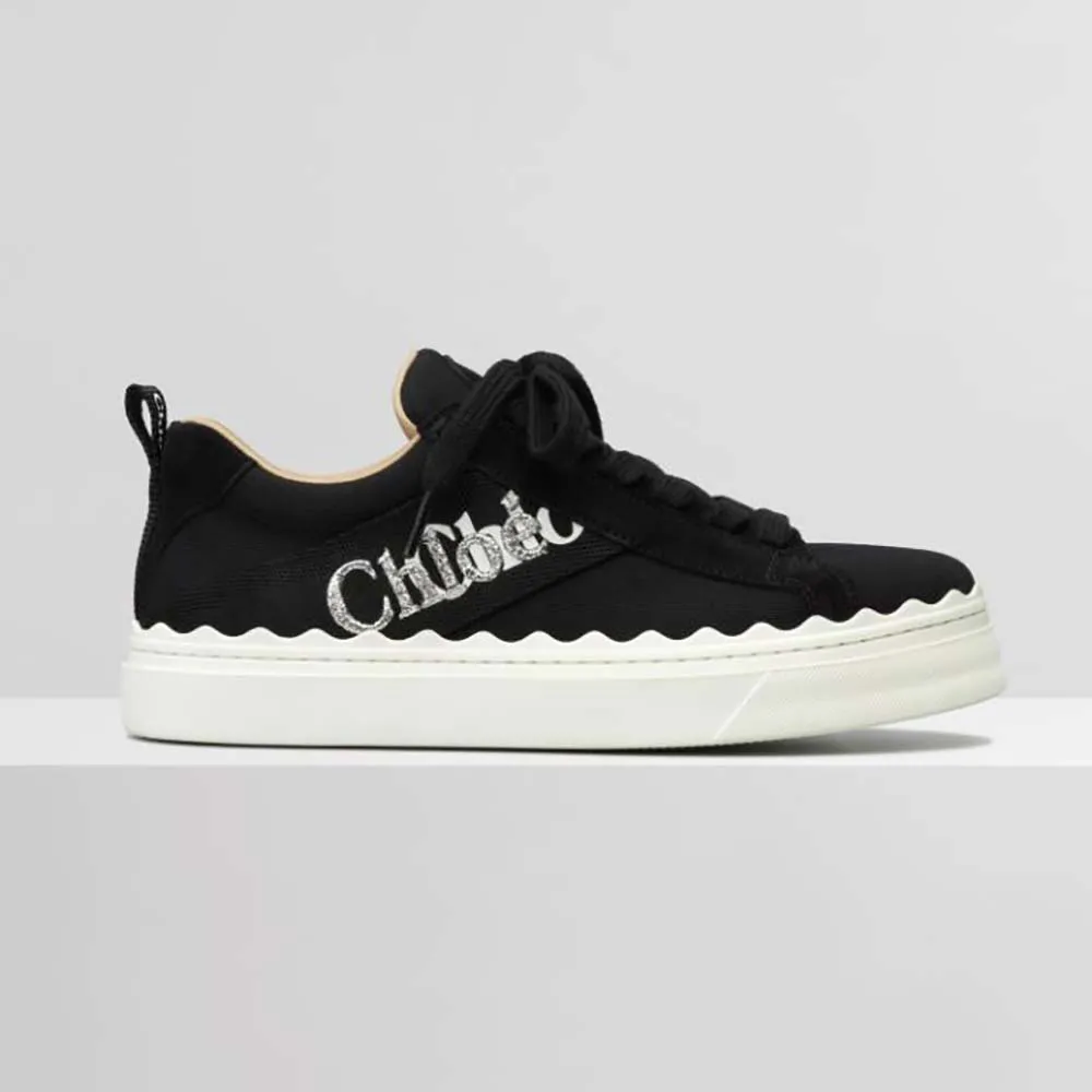 CHLOE MUJER LAUREN SNEAKER DE LONA BORDADANEGRO