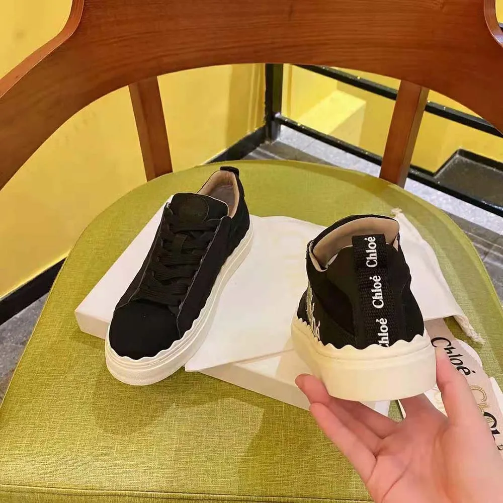 CHLOE MUJER LAUREN SNEAKER DE LONA BORDADANEGRO