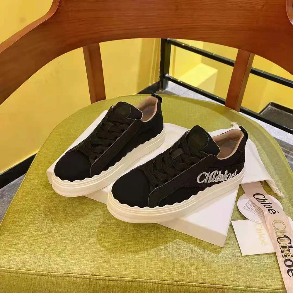 CHLOE MUJER LAUREN SNEAKER DE LONA BORDADANEGRO