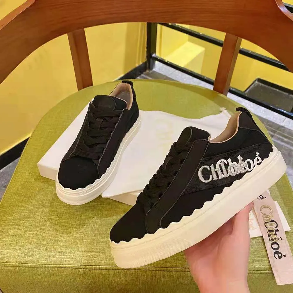 CHLOE MUJER LAUREN SNEAKER DE LONA BORDADANEGRO
