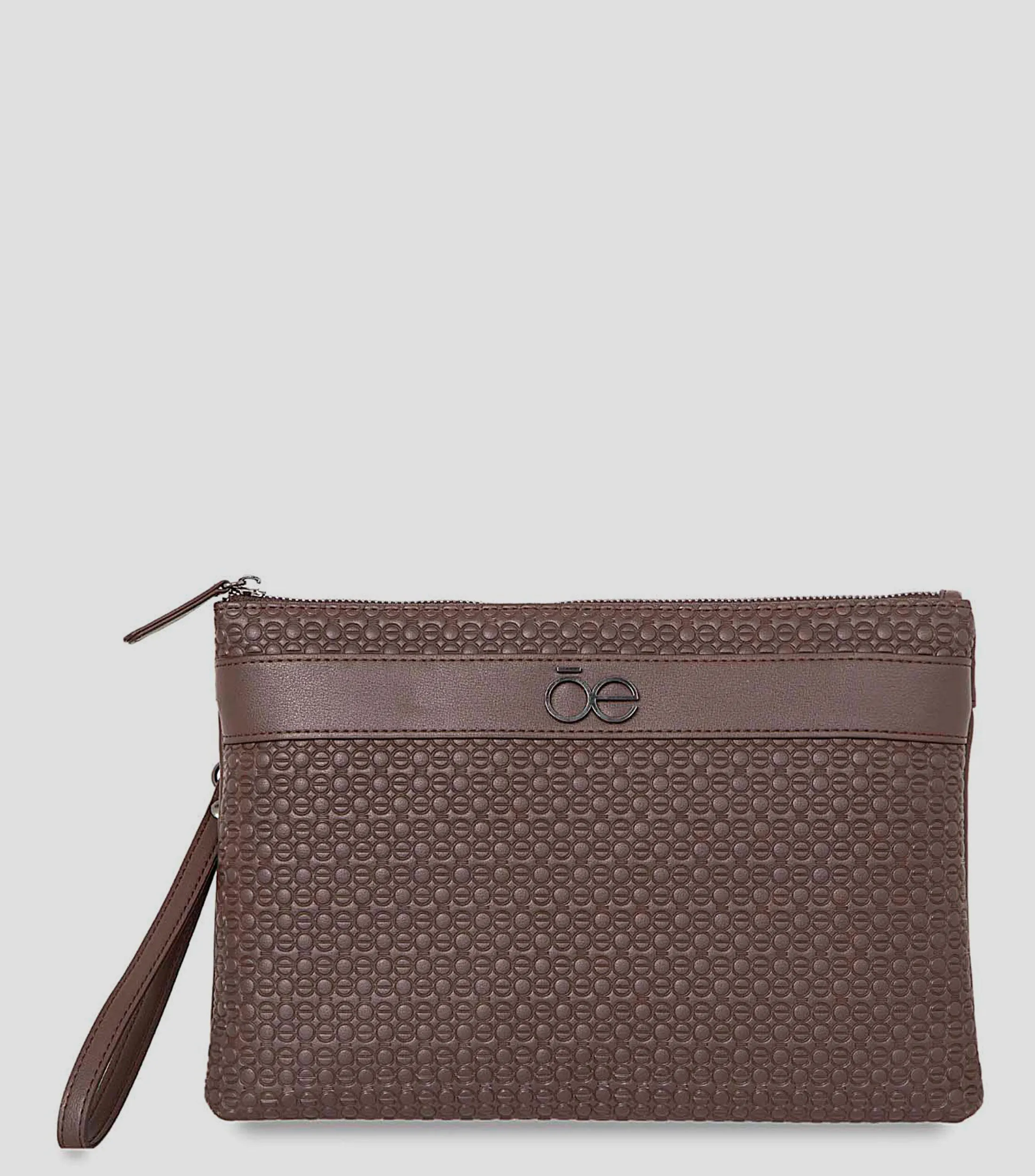 Clóe Bolso Wristlet en piel con monogram Hombre
