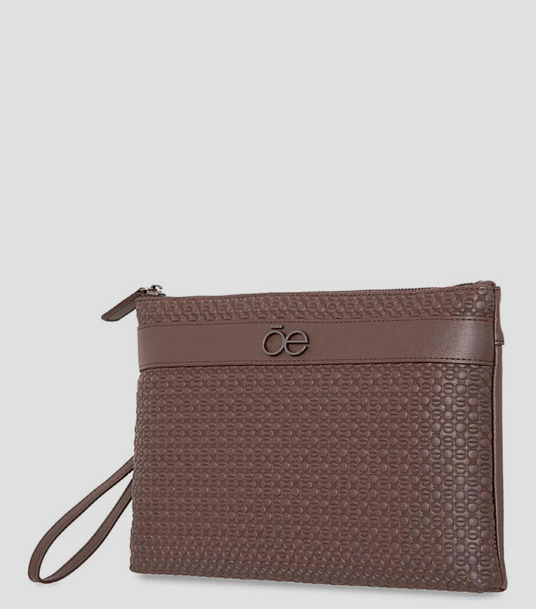 Clóe Bolso Wristlet en piel con monogram Hombre