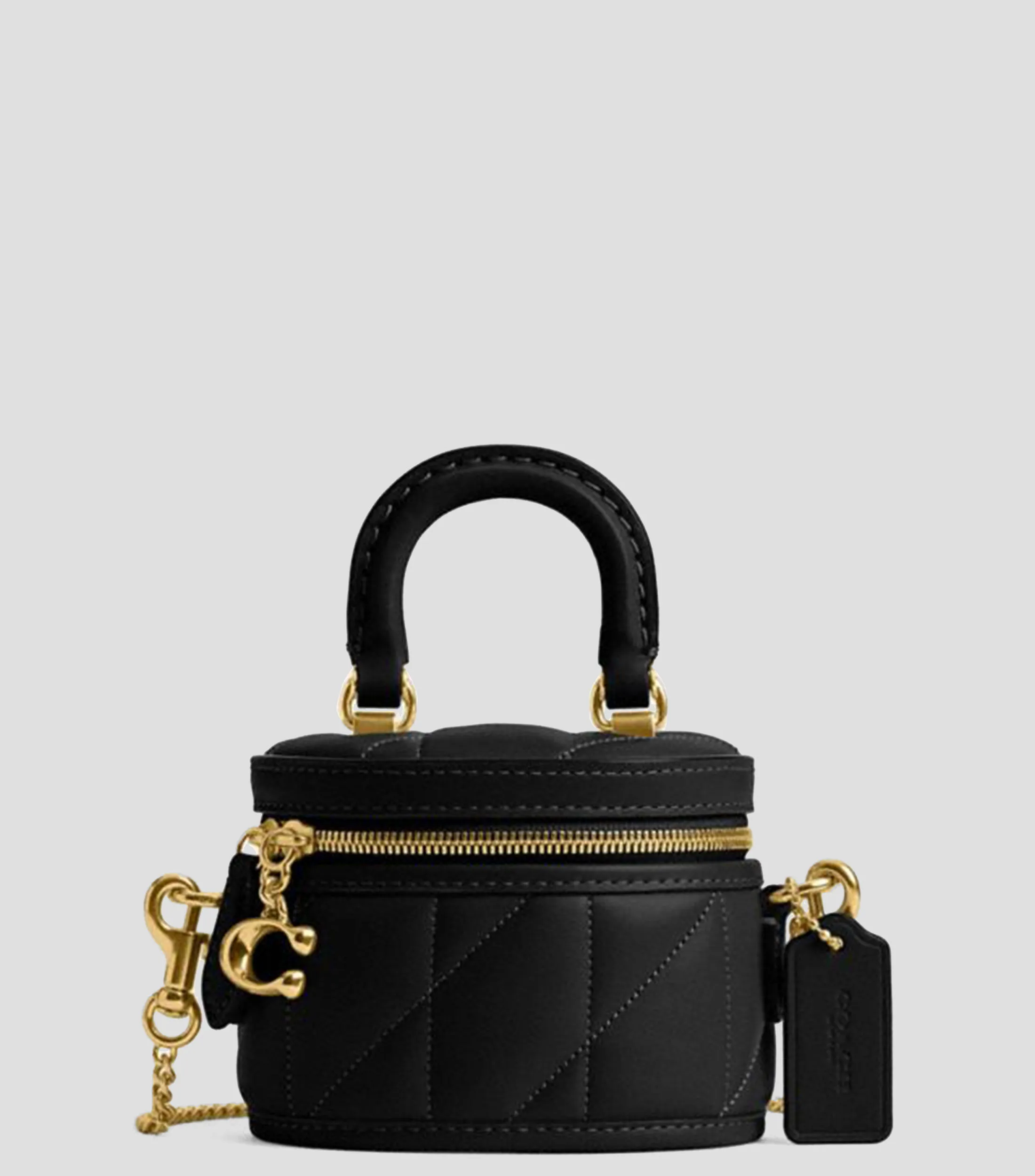 Coach Bolso crossbody en piel negro Quilted Trail 12 Mujer