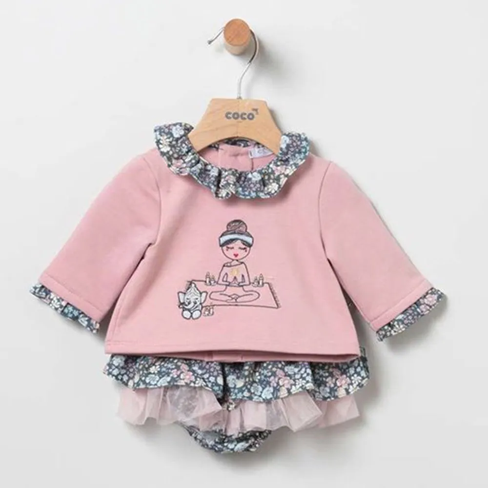Coco Acqua Conjunto Pack de bebé niña 80309 ROSA NUDE CORDONETS